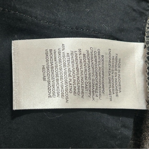 Lauren Ralph Lauren Linen Blend High Waist Shorts Charcoal Gray Tie Belt Size 12 - Picture 4 of 7